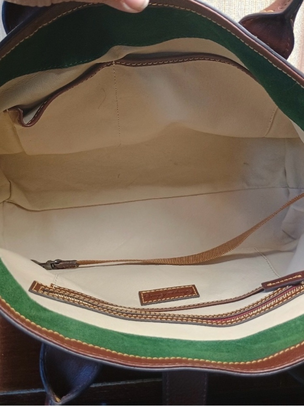 Dooney & Bourke Florentine Vacchetta LeatherTote Bag with Brass Hardware - Picture 5 of 12